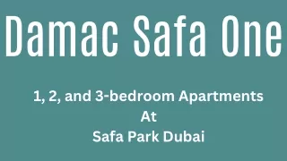 Damac Safa One In Safa Park E-Brochure