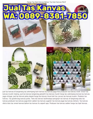 O88ᑫ_8ᣮ8l_ᜪ85O (WA) Grosir Tas Canvas Tas Kanvas Army