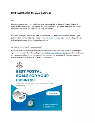 Best Postal Scale for your Business