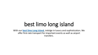 best limo long island