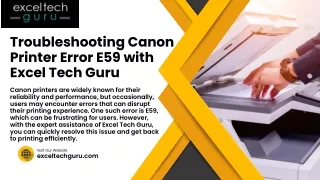 Troubleshooting Canon Printer Error E59 with Excel Tech Guru