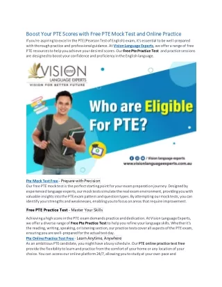 Boost Your PTE Scores with Free PTE Mock Test and Online Practice