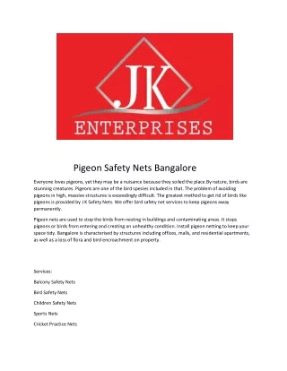 pigeon safety nets jk