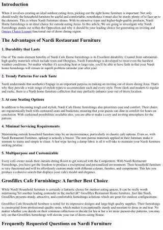 Why Nardi Furnishings Is the proper Choice for Out of doors Dining Areas