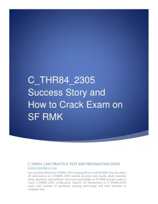 C_THR84_2305 Success Story and How to Crack Exam on SF RMK