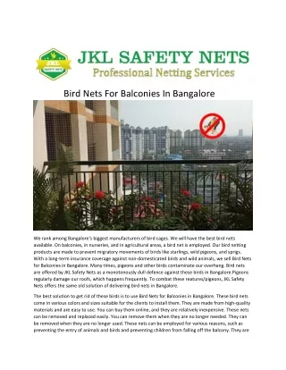 bird nets for balconies jkl