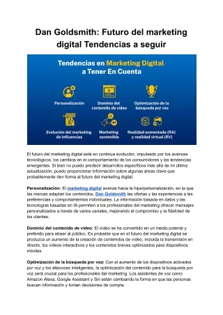 Dan Goldsmith_ Futuro del marketing digital Tendencias a seguir