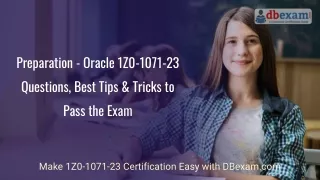 Preparation - Oracle 1Z0-1071-23 Questions, Best Tips & Tricks to Pass the Exam