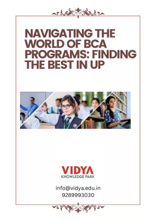 Navigating the World of BCA Programs Finding the Best in UP