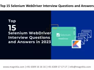 Top 15 Selenium WebDriver Interview Questions and Answers