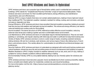 Best UPVC Windows and Doors in Hyderabad