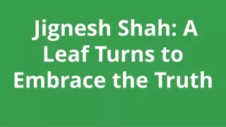 _Jignesh Shah A Leaf Turns to Embrace the Truth