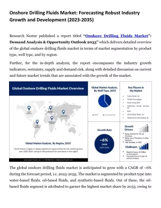 Onshore Drilling Fluids Market 2023: Capturing Emerging Trends and Business Oppo