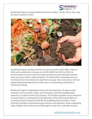 Residential Organic Compost Market Size, Type  & Future Forecast to 2032