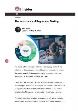 The Importance of Regression Testing