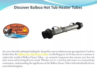 Discover Balboa Hot Tub Heater Tubes