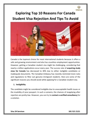 Exploring Top 10 Reasons For Canada Student Visa Rejection And Tips To Avoid