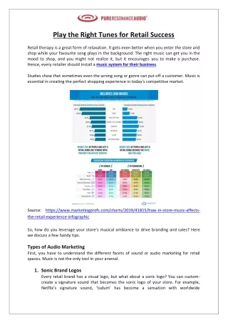 Pure Resonance Audio - Play the Right Tunes for Retail Success - Pure Resonance Audio