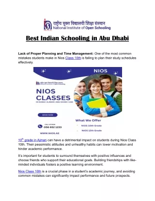 Best Indian Schooling in Abu Dhabi