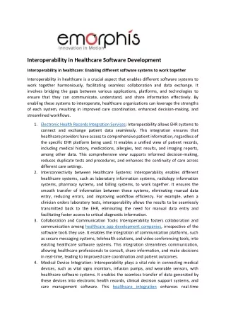 Interoperability in Healthcare Software Development