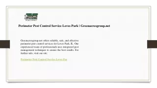 Perimeter Pest Control Service Loves Park  Greenacresgroup.net