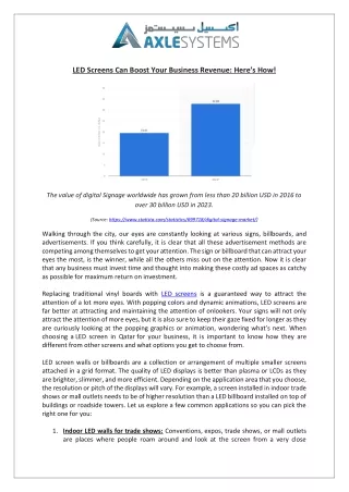 LED Screens: The Key to Boosting Your Business Revenue in Qatar