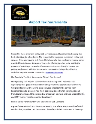 Airport Taxi Sacramento