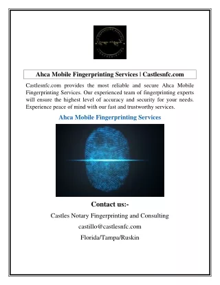 Ahca Mobile Fingerprinting Services  Castlesnfc.com