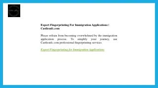Expert Fingerprinting For Immigration Applications  Castlesnfc.com