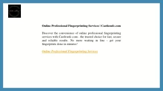 Online Professional Fingerprinting Services  Castlesnfc.com