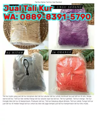 Ô88ᑫ·8౩ᑫl·5ᜪᑫÔ (WA) Bikin Tas Tali Kur Peluang Usaha Tas Tali Kur