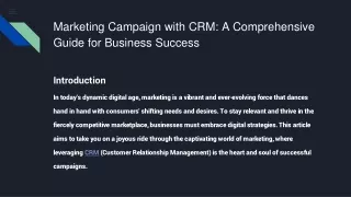 Marketing Campaign with CRM_ A Comprehensive Guide for Business Success