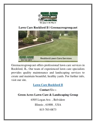 Lawn Care Rockford Il  Greenacresgroup.net