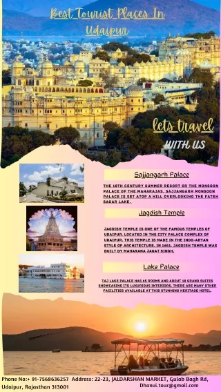 Best Tourist Places In Udaipur