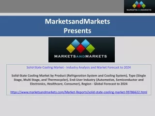Solid-State Cooling Market - Industry Analysis and Market Forecast to 2024