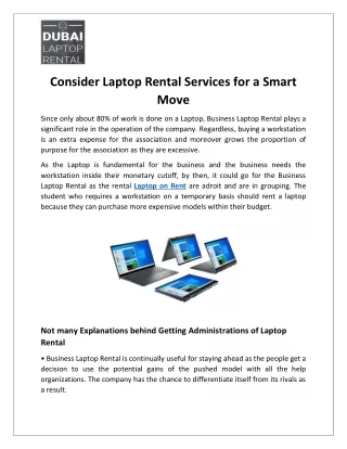 Consider Laptop Rental Services for a Smart Move