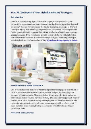 How AI Can Improve Your Digital Marketing Strategies