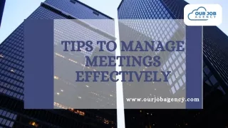 Tips to Manage Meetings Effectively