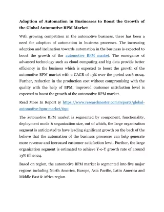 Automotive BPM market