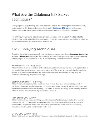 2023 - What Are the Oklahoma GPS Survey Techniques