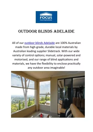 Outdoor Blinds Adelaide