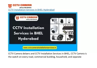 CCTV Installation Services in BHEL Hyderabad