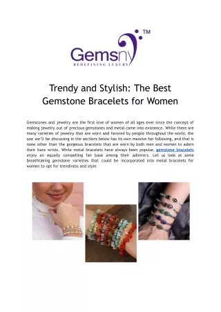 Trendy and Stylish  The Best Gemstone Bracelets for Women