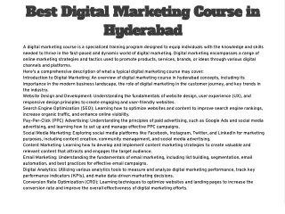 Best Digital Marketing Course in Hyderabad