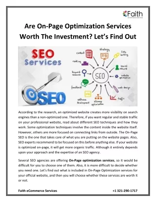 Are On-Page Optimization Services Worth The Investment Let’s Find Out
