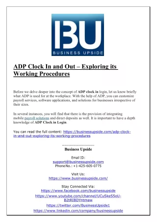 ADP Clock In and Out – Exploring its Working Procedures