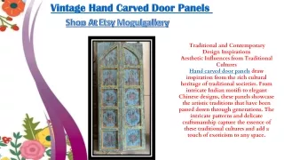 Vintage Hand Carved Door Panels