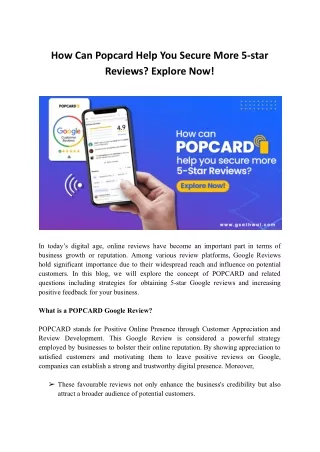 How Can Popcard Help You Secure More 5-star Reviews_ Explore Now!