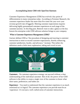 Accomplishing better CEM with OpenText Exstream