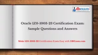 Oracle 1Z0-1003-23 Certification Exam: Sample Questions and Answers